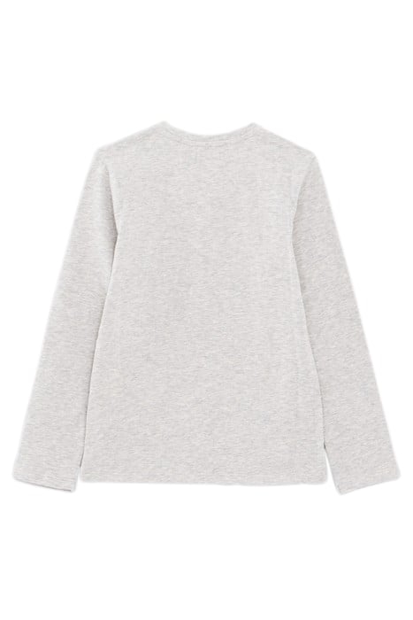 GIRLS’ GREY ROLLER SKATES IMAGE ORGANIC COTTON T-SHIRT 2