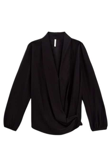 BLACK SHAWL COLLAR BLOUSE 4