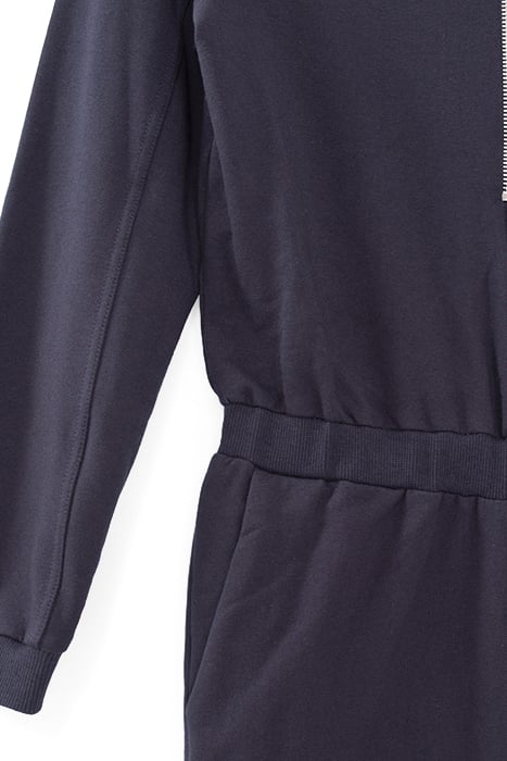 NAVY SWEATSHIRT FABRIC ZIPPED JUMPSUIT 8