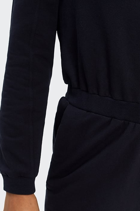 NAVY SWEATSHIRT FABRIC ZIPPED JUMPSUIT 6