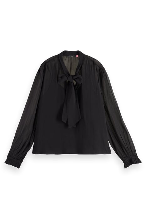 TOP WITH TIE NECK EVENING BLACK 1