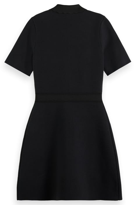 ZIPPED DETAIL COMPACT KNITTED DRESS EVENING BLACK 2