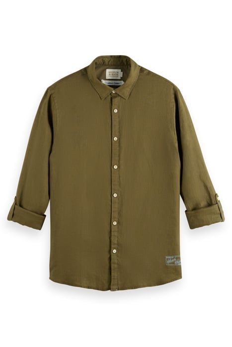 LINEN SHIRT WITH ROLL-UP ALGAE 1