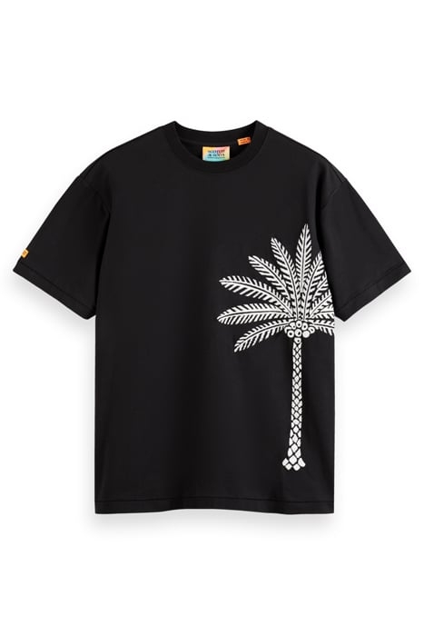 PALM TREE EMBROIDERY T-SHIRT BLACK 1