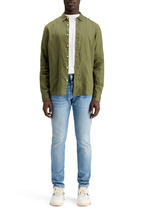 LINEN SHIRT WITH ROLL-UP ARMY 3