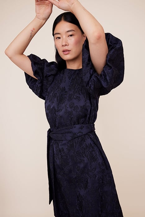 JACQUARD DRESS WITH BELT DARK SAPPHIRE / BLACK 5