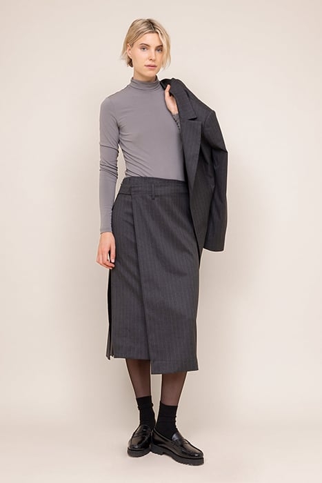 PINSTRIPE OVERLAY SKIRT ANTRA/ECRU 5