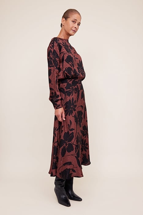 BIG FLORAL SKIRT CHOCOLATE FONDANT / BLACK 5