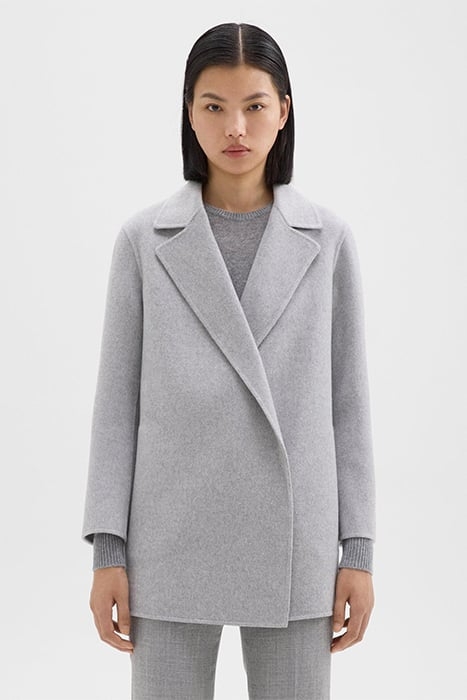 CLAIRENE JACKET IN DOUBLE-FACE WOOL-CASHMERE MELANGE GREY 1