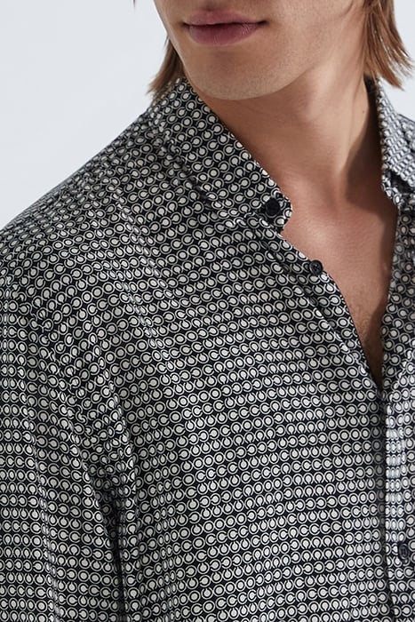 PURE EDITION-ECOVERO™ SHIRT, RETRO DOTS BLACK 6