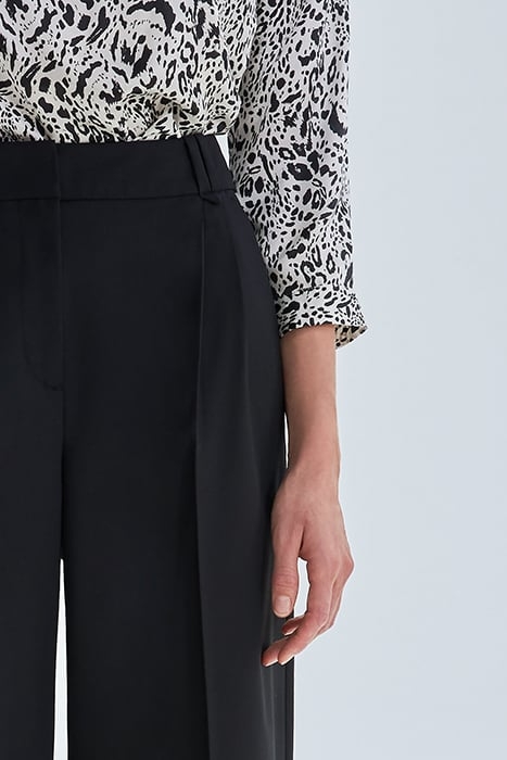 BLACK HIGH-WAIST WIDE-LEG TROUSERS BLACK 4
