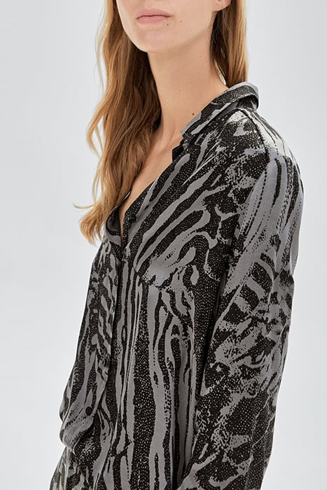 PURE EDITION- GREY ZEBRA PRINT SHIRT GREY 6