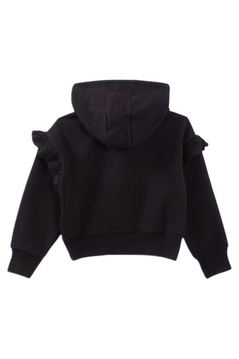 GIRLS’ BLACK PRINCESS PEACH HOODIE WITH PEACH IMAGE BLACK 3