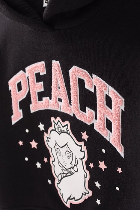 GIRLS’ BLACK PRINCESS PEACH HOODIE WITH PEACH IMAGE BLACK 6