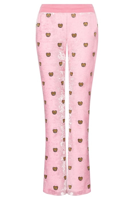 TEDDY EMBROIDERY STRETCH VELOR JOGGERS PINK 3