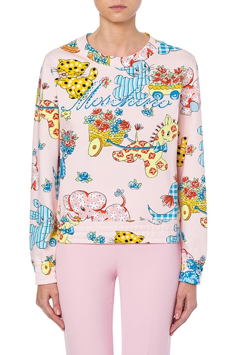 CALICO ANIMALS INTERLOCK SWEATSHIRT PINK 1