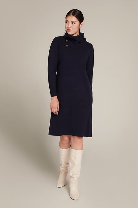 KNIT ECO VISCOSE SWEATER WITH DETACHABLE COLLAR BLUE 3