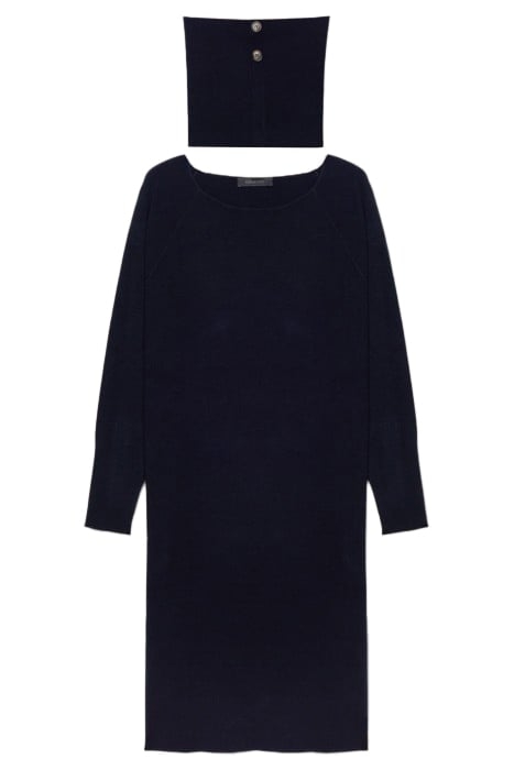 KNIT ECO VISCOSE SWEATER WITH DETACHABLE COLLAR BLUE 4