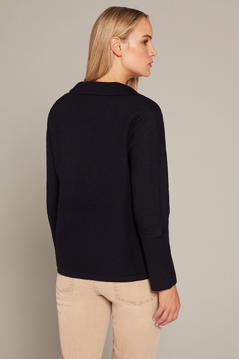 FELTED WOOL BOXY CUT CARDIGAN BLUE 2