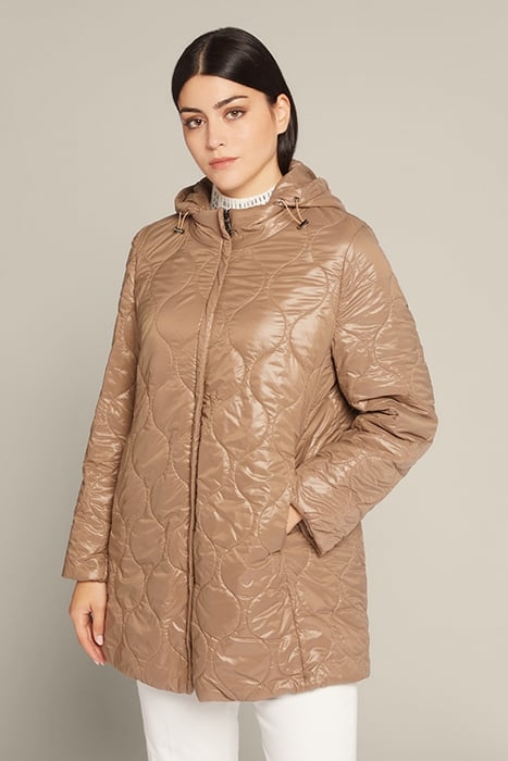 LUXURY QUILTED JACKET WITH HOOD NATURAL 1