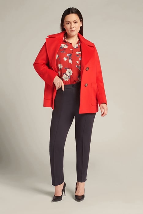 DOUBLE-BREASTED PEA COAT IN LUXURY WORSTED CLOTH RED 2