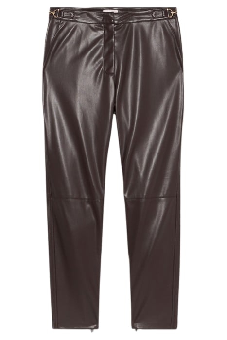 LEATHER-EFFECT SKINNY TROUSERS WITH CHAIN DETAIL NATURAL 3