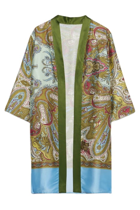 PATTERNED TWILL KIMONO GREEN 3