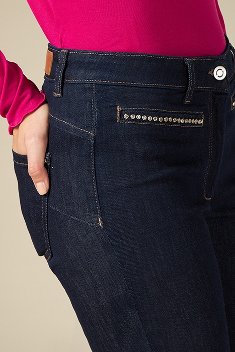 BLUE RINSE FLARED JEANS WITH JEWEL DETAIL BLUE 4