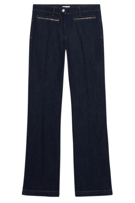 BLUE RINSE FLARED JEANS WITH JEWEL DETAIL BLUE 3