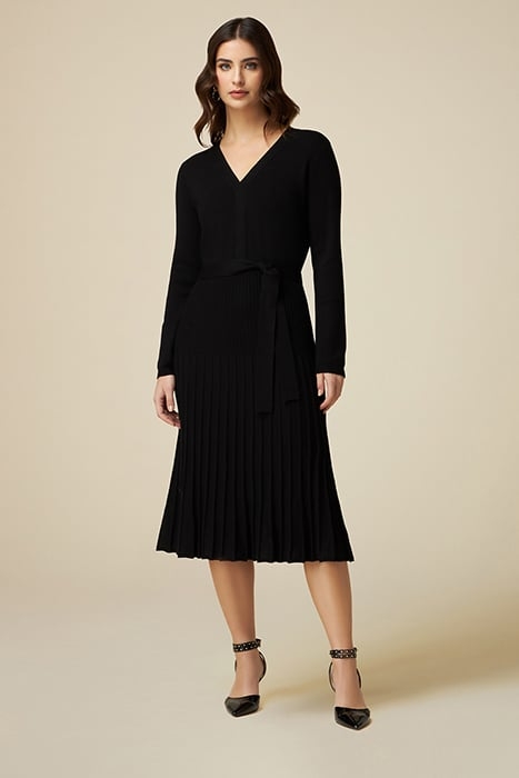 Knit dress with pleated skirt 1