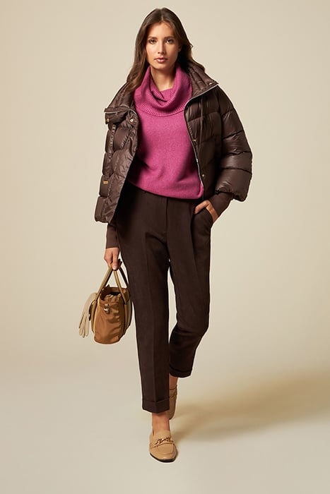 Velvet stovepipe trousers 1