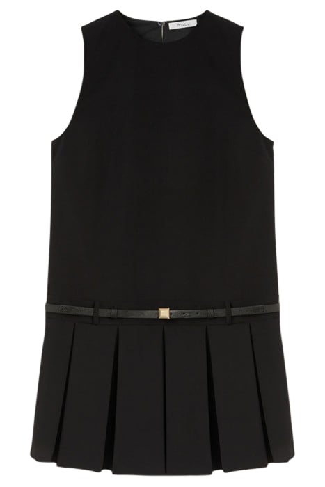 MINI DRESS WITH LOW WAIST FIT AND PLEATED SKIRT BLACK 3