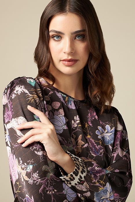 PATTERNED SATIN BLOUSE NATURAL 4