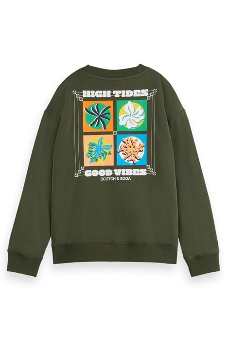 OVERSIZED-FIT ARTWORK SWEATSHIRT SEAWEED GREEN 2