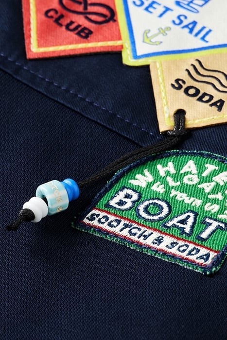 RELAXED-FIT BADGE DETAIL HOODIE NIGHT 3