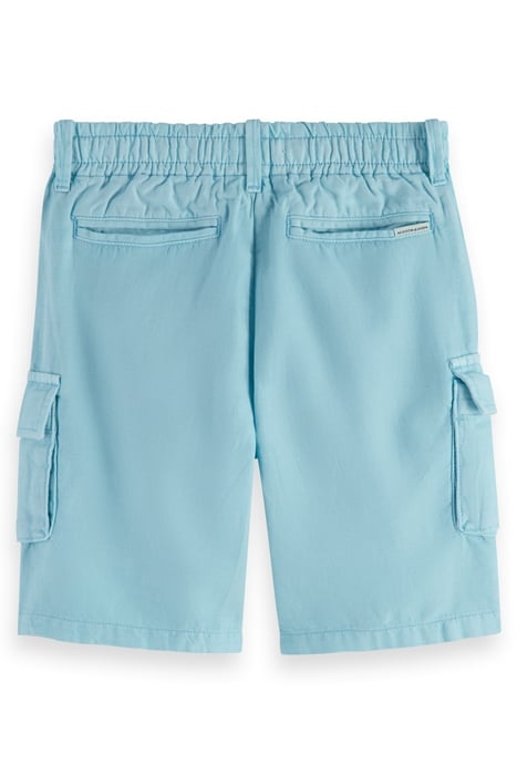 LONGER-LENGTH - GARMENT-DYED COTTON LINEN CARGO SHORTS BLUE  2