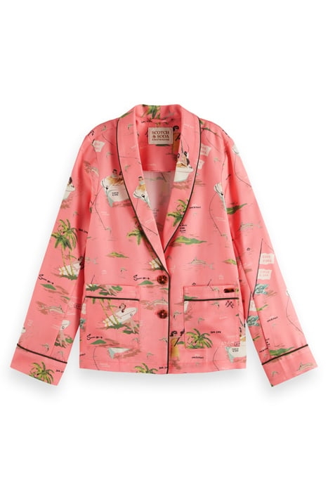 SINGLE BREASTED ALL-OVER PRINTED BLAZER SEASIDE ADVENTURES 1
