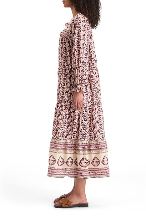 MAXI DRESS WITH FLOUNCES FLORAL BORDER 5