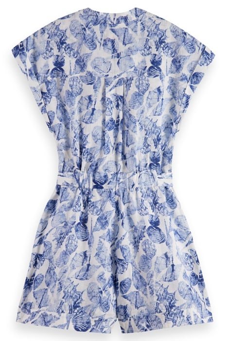 LINEN ALL-IN-ONE SHELL BATIK BLUE 2