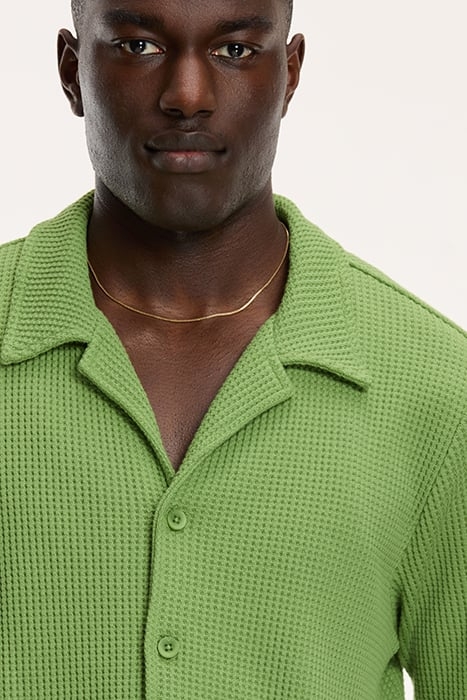 DEAN WAFFLE STRUCTURE SHORTSLEEVE LIGHT OLIVE GREEN 7