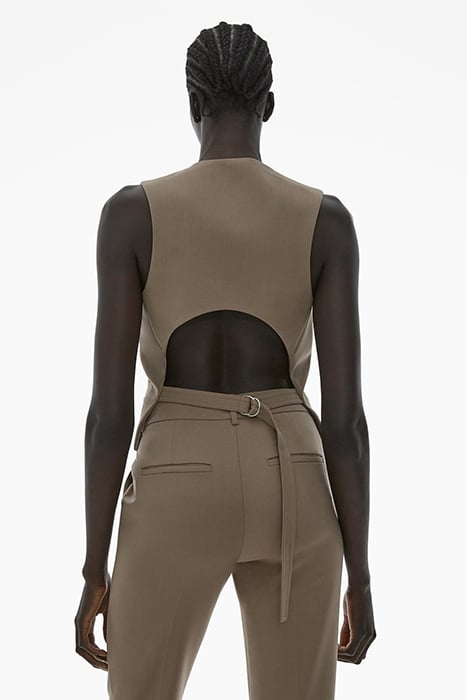 TUX VEST POLYESTER, VIRGIN WOOL, ELASTANE TAUPE 2