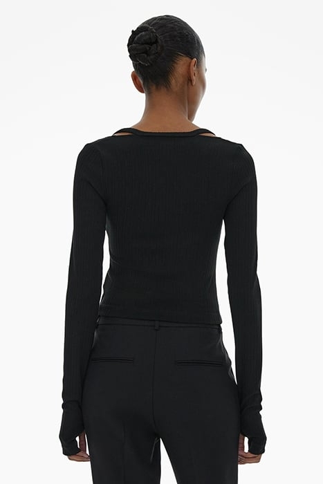 SQ NK CARDI POLYESTER, ELASTANE BLACK 2