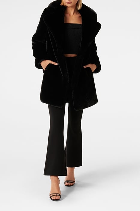 IGGY LONGLINE FUR COAT BLACK 3