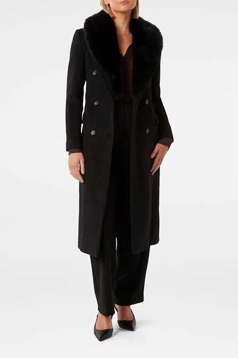 FRANKIE FAUX FUR COLLAR COAT BLACK 4