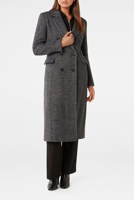 SYDNEY DOUBLE BREASTED BUTTON COAT BLACK 1