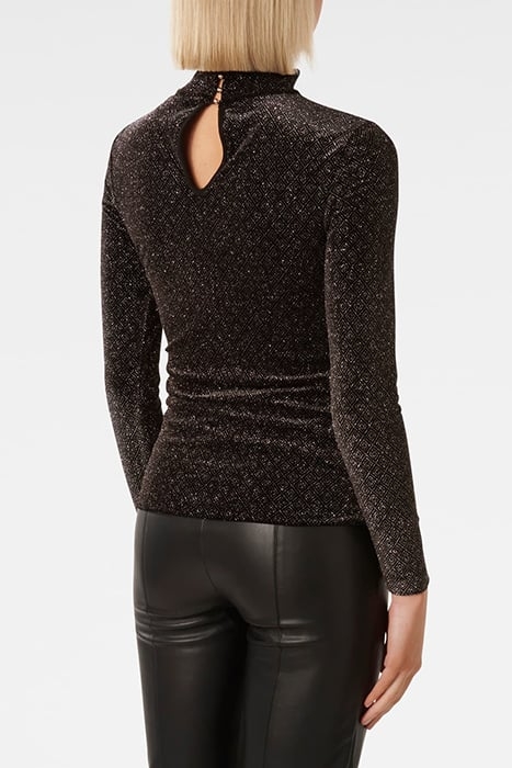 MARINA VELVET HIGH NECK TOP BLACK 2