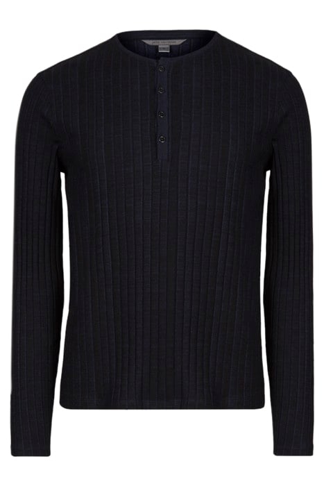 REGULAR FIT LS HENLEY W/ PLEATED TEXTURE MIDNIGHT 1