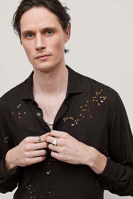 RODNEY LS SPORT SHIRT CONCEALED PLACKET ESPRESSO 2