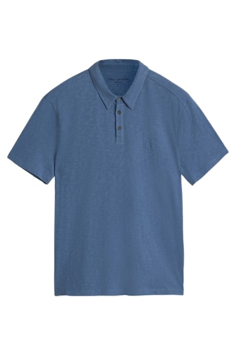 VICTOR SS SLUB CTN POLO WPEACE SIGN EMB DUTCH BLUE 2