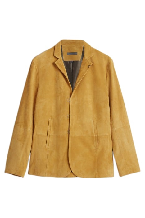 SLIM FIT SUEDE JACKET WITH HOOK AND BAR HONEYSUCKLE 2